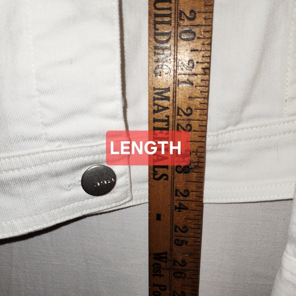 Women's White Venezia Crop Jean Cotton Denim Jacket Size 26 - Picture 8 of 9
